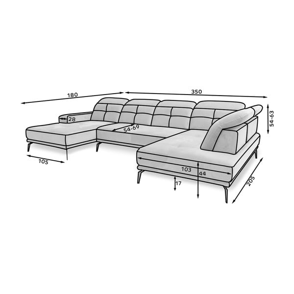 Zelená sametová rohová pohovka (levý roh/do "U") Bretan – ELTAP-image-2