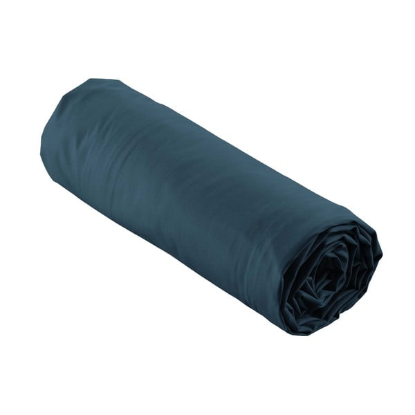 Tmavě modré napínací prostěradlo z bavlněného perkálu 180x200 cm Percaline – douceur d'intérieur-image-4