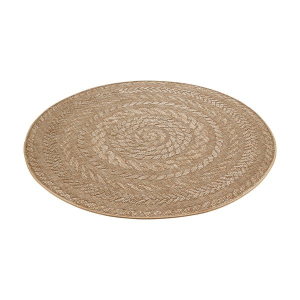 Béžový kulatý vnitřní a venkovní koberec ø 200 cm Almendro – Hanse Home-image-3
