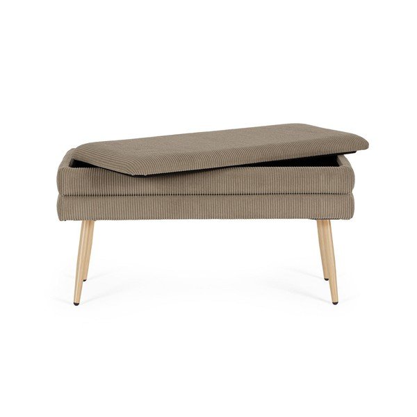 Taupe polstrovaná lavice Olga – Bizzotto-image-3
