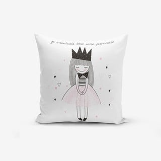 Povlak na polštář s příměsí bavlny Minimalist Cushion Covers Je Noudrais Etre Une Princesse, 45 x 45 cm