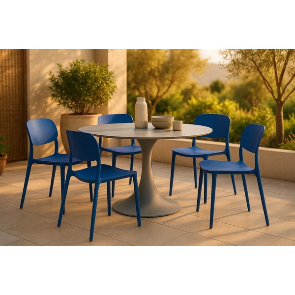Modrá plastová zahradní židle Hébé – Bonami Essentials-image-1