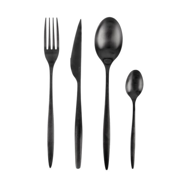 Černý nerezový příbor 24 ks – Orion