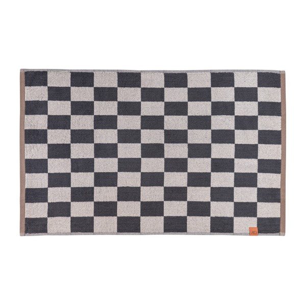 Antracitová/béžová koupelnová předložka do sprchy z bio bavlny 50x80 cm Retro – Mette Ditmer Denmark