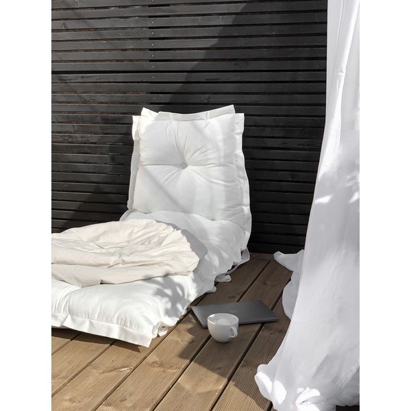 Bílý variabilní futon vhodný do exteriéru Karup Design OUT™ Sit&Sleep White-image-1