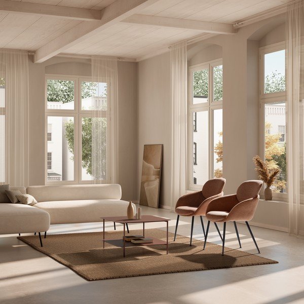 Kovový konferenční stolek v terakotové barvě 70x73 cm Beatrix – MOME-image-1