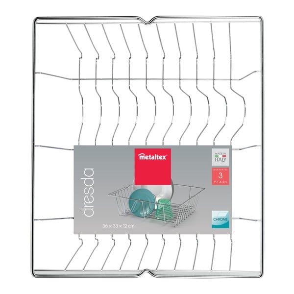 Lesklý stříbrný odkapávač na nádobí Metaltex Dresda-image-1