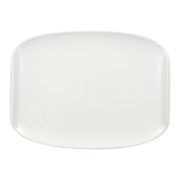 Bílý hranatý porcelánový talíř Villeroy & Boch Urban Nature, 27 x 20 cm