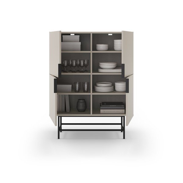 Krémová skříňka 100x128 cm Eldia – Marckeric-image-3