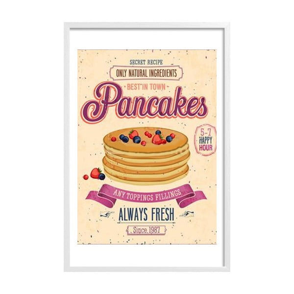 Zarámovaný plakát Pancakes, bílý rám