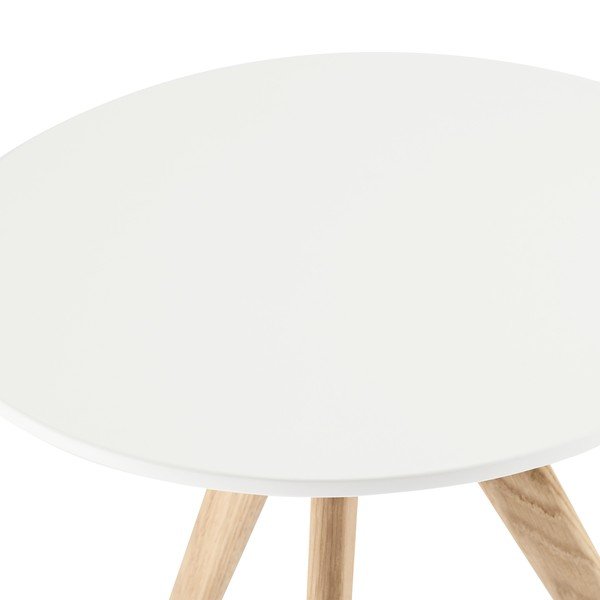 Bílý konferenční stolek s nohami z dubového dřeva Furnhouse Life, Ø 40 cm-image-4