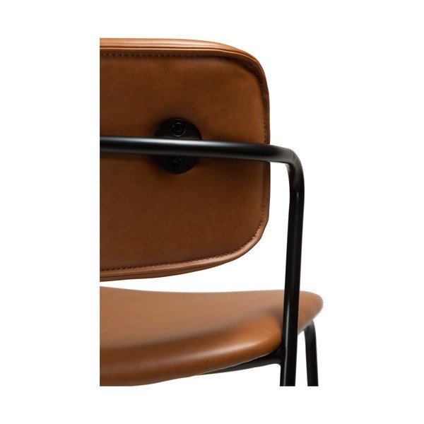 Hnědá barová židle z imitace kůže DAN-FORM Denmark Zed, výška 107 cm-image-1