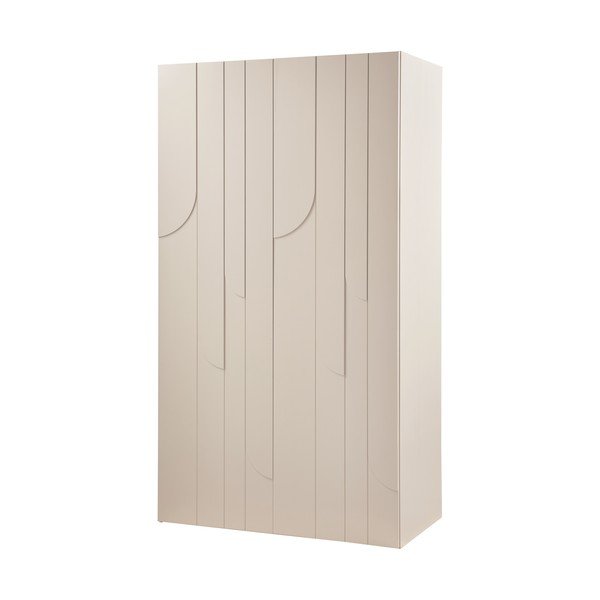 Světle šedá šatní skříň z borovicového dřeva 110x200x57 cm Rain – WOOOD