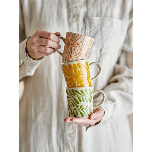 Šálky v sadě 3 ks na cappuccino z kameniny 205 ml Fauni – Bloomingville-image-1