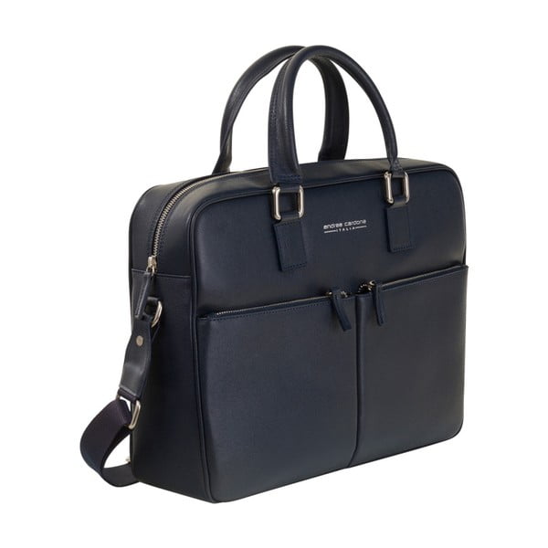 Tmavě modrá taška / kabelka z pravé kůže Andrea Cardone Santo Crispo