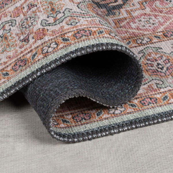 Růžový pratelný běhoun 60x230 cm Briony Traditional – Flair Rugs-image-2