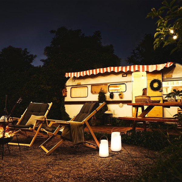 Bílo-hnědá LED stolní lampa (výška 21 cm) Collgar – Fischer & Honsel-image-1