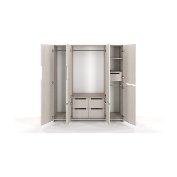 Bílá šatní skříň z borovicového dřeva 170x180 cm Bergman - Skandica-image-1