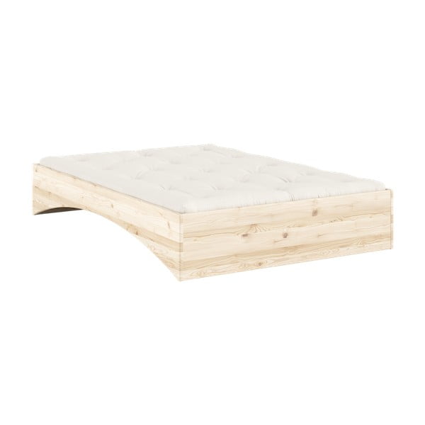 Dvoulůžková postel z borovicového dřeva bez čela 140x200 cm v přírodní barvě Orbit – Karup Design-image-4