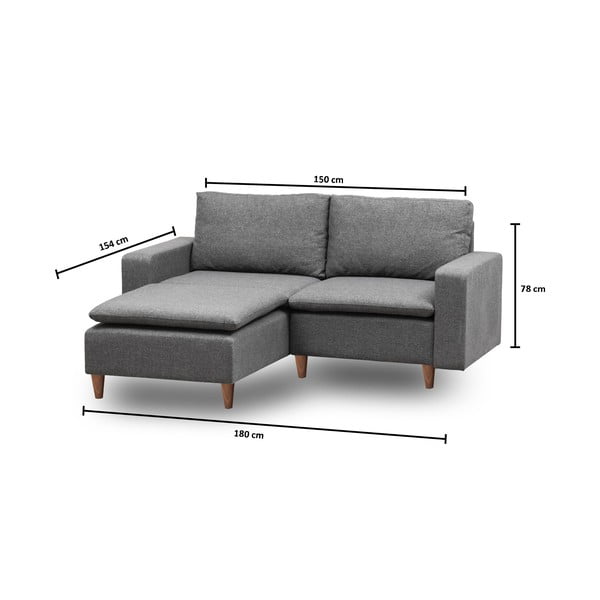 Šedá rohová pohovka (levý roh) Lungo – Balcab Home-image-2