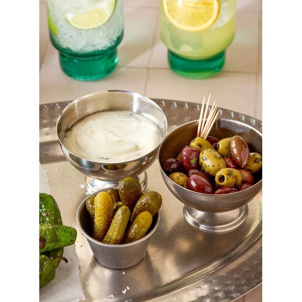 Kovová servírovací miska ve stříbrné barvě 110 ml Serve – BonBistro-image-1