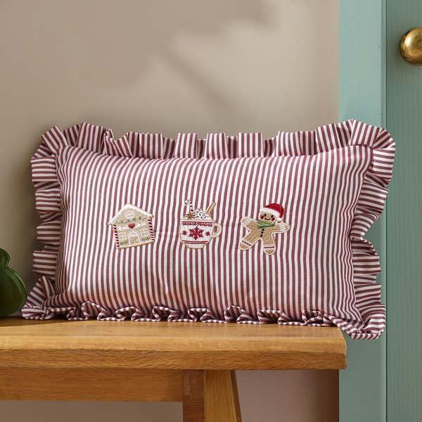 Dekorační polštář s vánočním motivem 30x50 cm Christmas Gingerbread Stripe – Catherine Lansfield-image-1