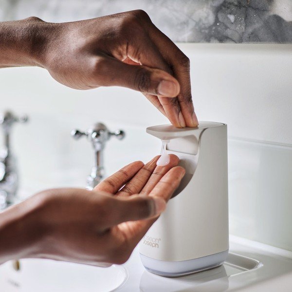 Béžový plastový dávkovač mýdla 350 ml Slim – Joseph Joseph-image-1