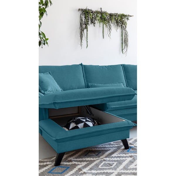 Tyrkysová rozkládací rohová pohovka Miuform Charming Charlie, levý roh-image-4