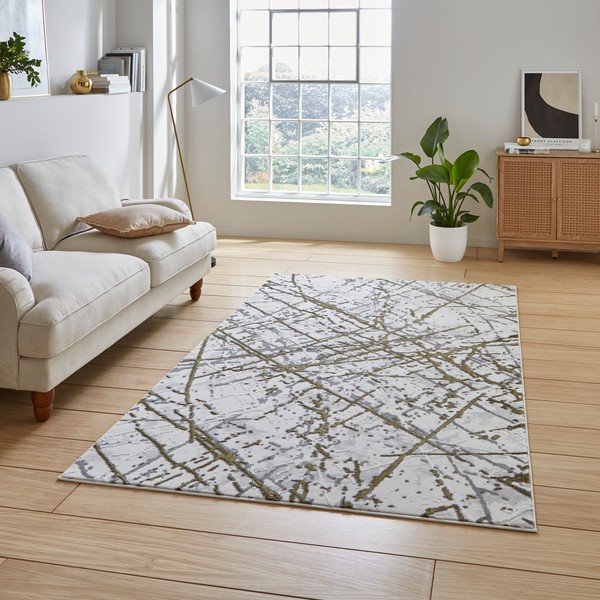 Koberec ve světle šedo-zlaté barvě 80x150 cm Artemis – Think Rugs-image-1