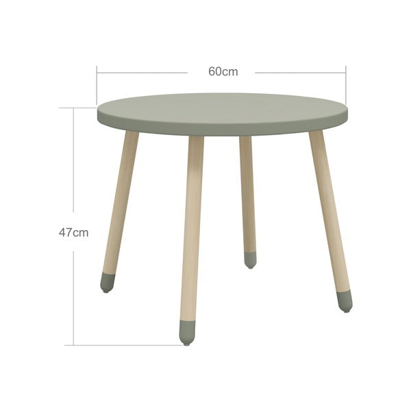 Světle zelený dětský stůl Flexa Dots, ø 60 cm-image-2