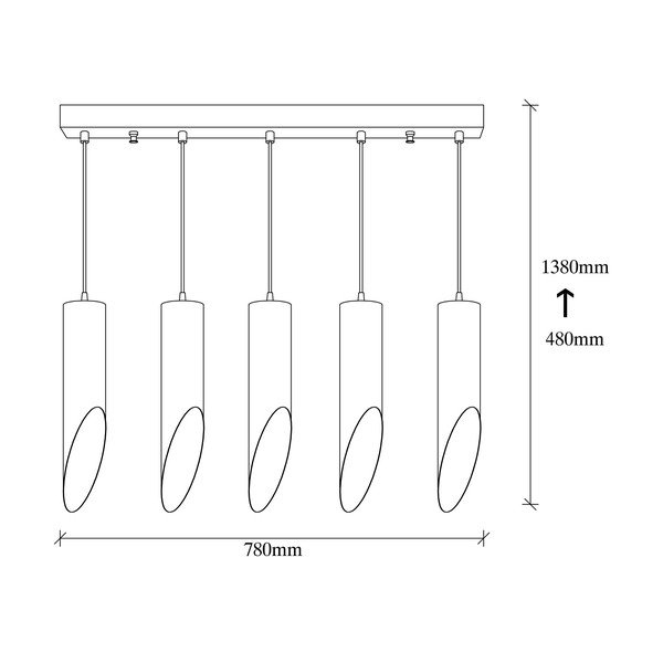 Černé závěsné svítidlo pro 5 žárovek Opviq lights Kesik-image-3