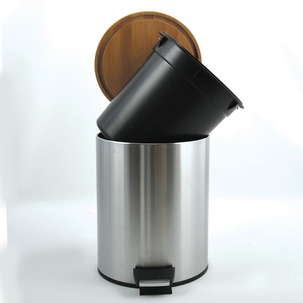 Nášlapný ocelový odpadkový koš v matně stříbrné barvě 5 l   Adonis – Spirella-image-2