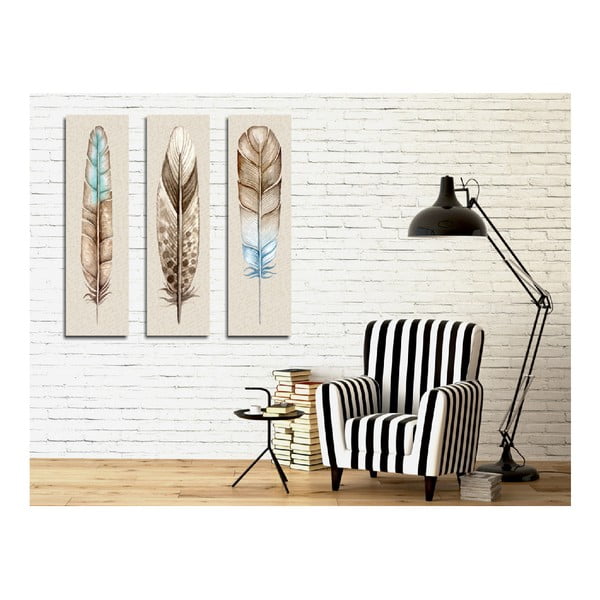 3dílný obraz na plátně Feathers-image-1