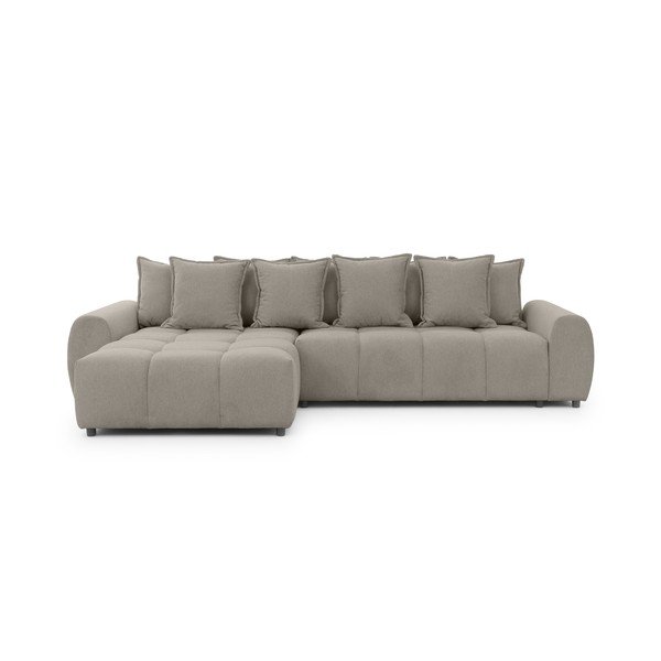 Taupe rohová pohovka (levý roh/s lenoškou) Albane  – Ropez