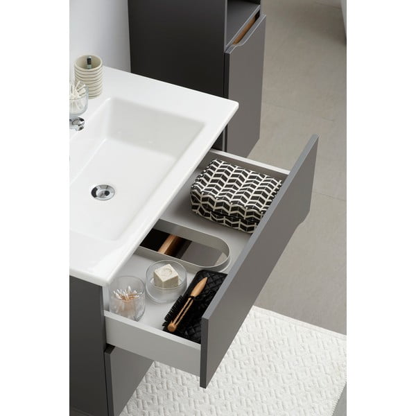 Šedá závěsná skříňka bez umyvadla 72x51 cm Set 357 - Pelipal-image-3