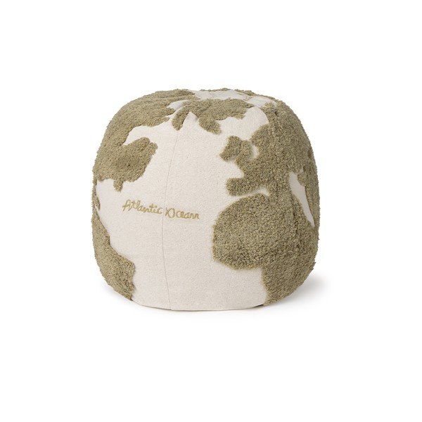 Zelený/krémový dětský sedací vak World Map – Lorena Canals