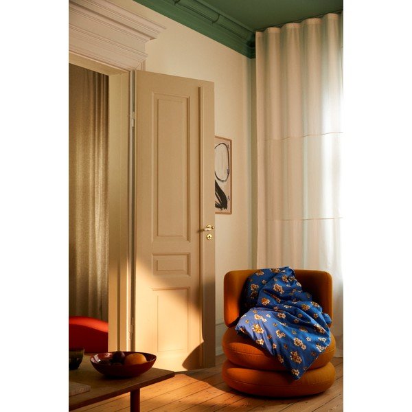 Modré prodloužené povlečení na dvoulůžko z bavlněného saténu 200x220 cm Grand Pleasantly – JUNA-image-4