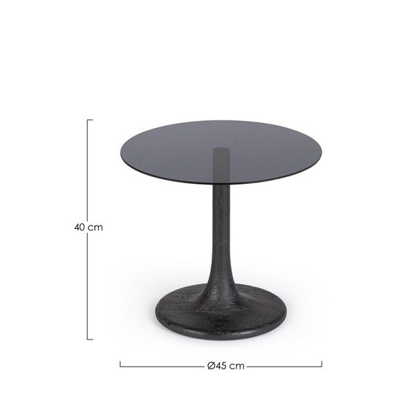 Kulatý odkládací stolek se skleněnou deskou ø 45 cm Aberdeen – Bizzotto-image-3