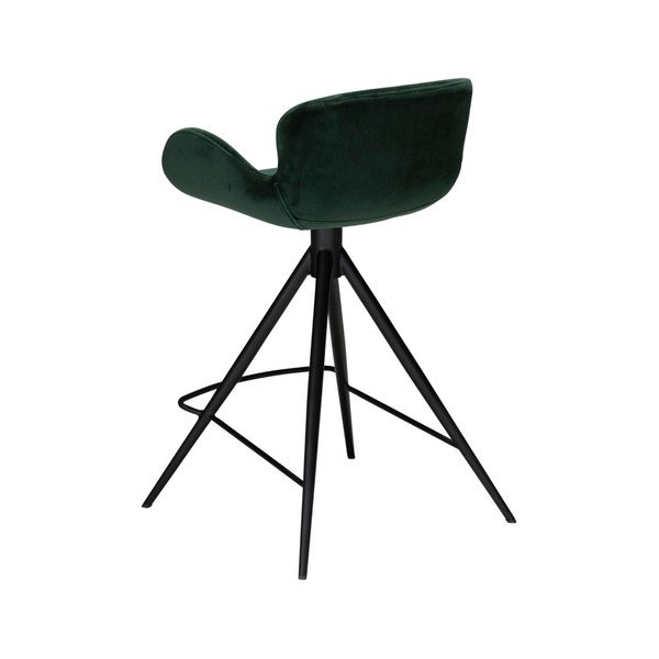 Tmavě zelená barová židle DAN–FORM Denmark Gaia Velvet, výška 87 cm-image-2