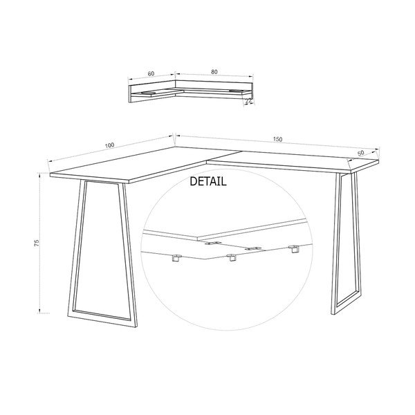Set police a rohového pracovního stolu Tarly, výška 75 cm-image-3