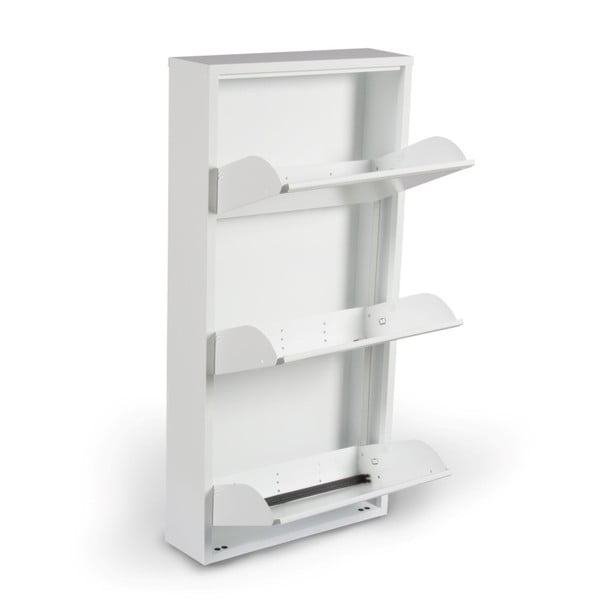 Bílý botník se 3 vyklápěcími policemi Evergreen House Alias-image-1