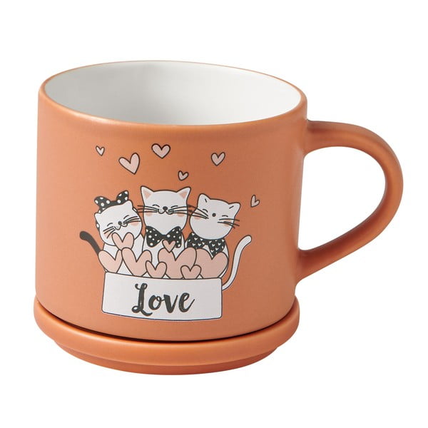 Oranžovo-béžové porcelánové hrnky v sadě 2 ks 350 ml Cats – Brandani-image-3