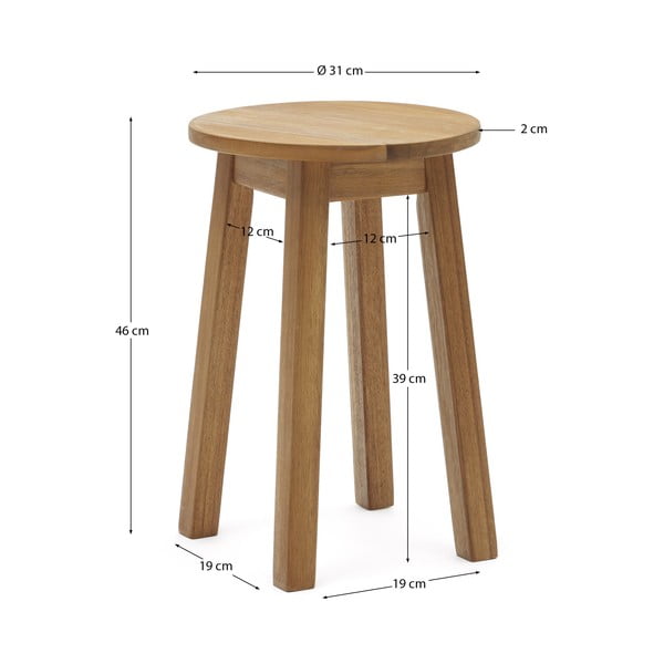 Stolička z masivu akácie v přírodní barvě Amel – Kave Home-image-4