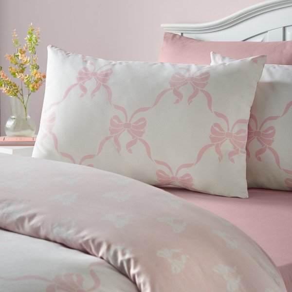 Růžové povlečení na dvoulůžko 200x200 cm Pretty Bows – Catherine Lansfield-image-3
