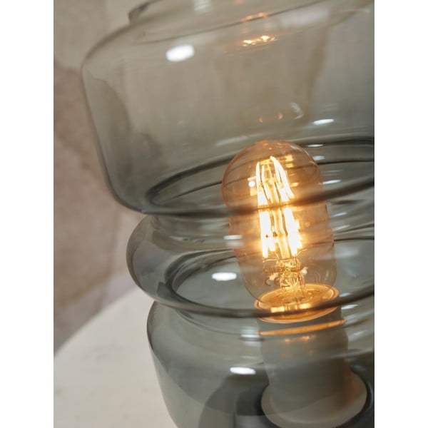 Šedá stolní lampa se skleněným stínidlem (výška 23 cm) Verona – it's about RoMi-image-4