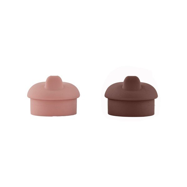 Růžové/hnědé silikonové víčko na hrnek 2 ks Kappu – OYOY Mini