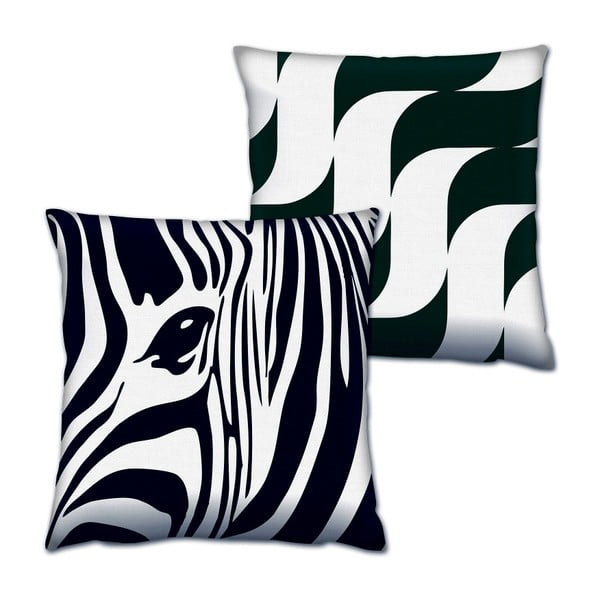 Sada 2 polštářů Zebra, 43 x 43 cm