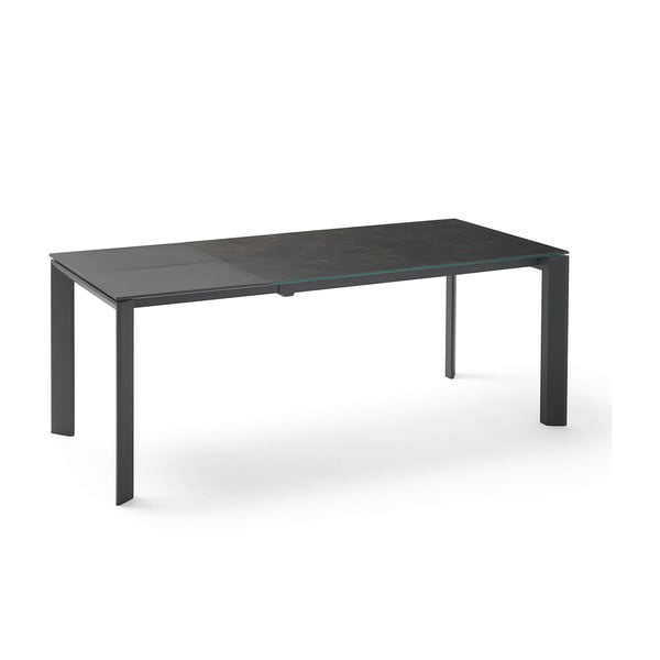 Černý rozkládací jídelní stůl sømcasa Lisa, délka 140/200 cm