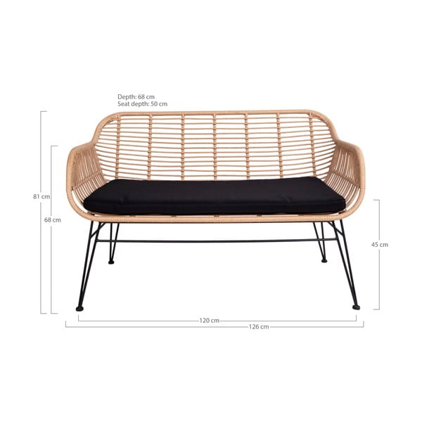 Zahradní pohovka z umělého ratanu House Nordic Trieste-image-4