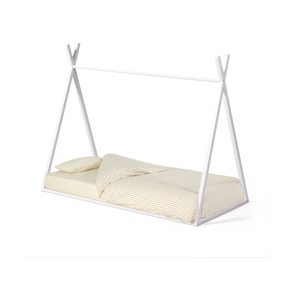 Bílá domečková dětská postel z bukového dřeva s roštem 90x190 cm Maralis – Kave Home-image-4